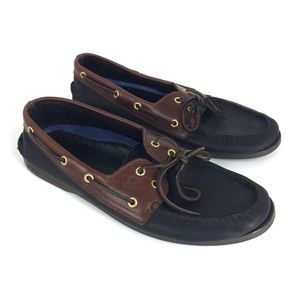 Sperry Topsiders Leather Loafers Moccasins Black